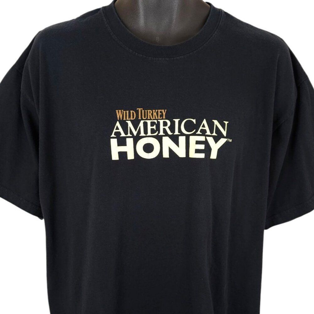Wild Turkey Whiskey T Shirt Mens Size XL Black American Honey Liqueur Bourbon